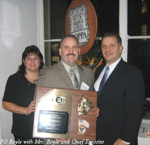PO Boyle with Mrs. Boyle and Chief Esposito